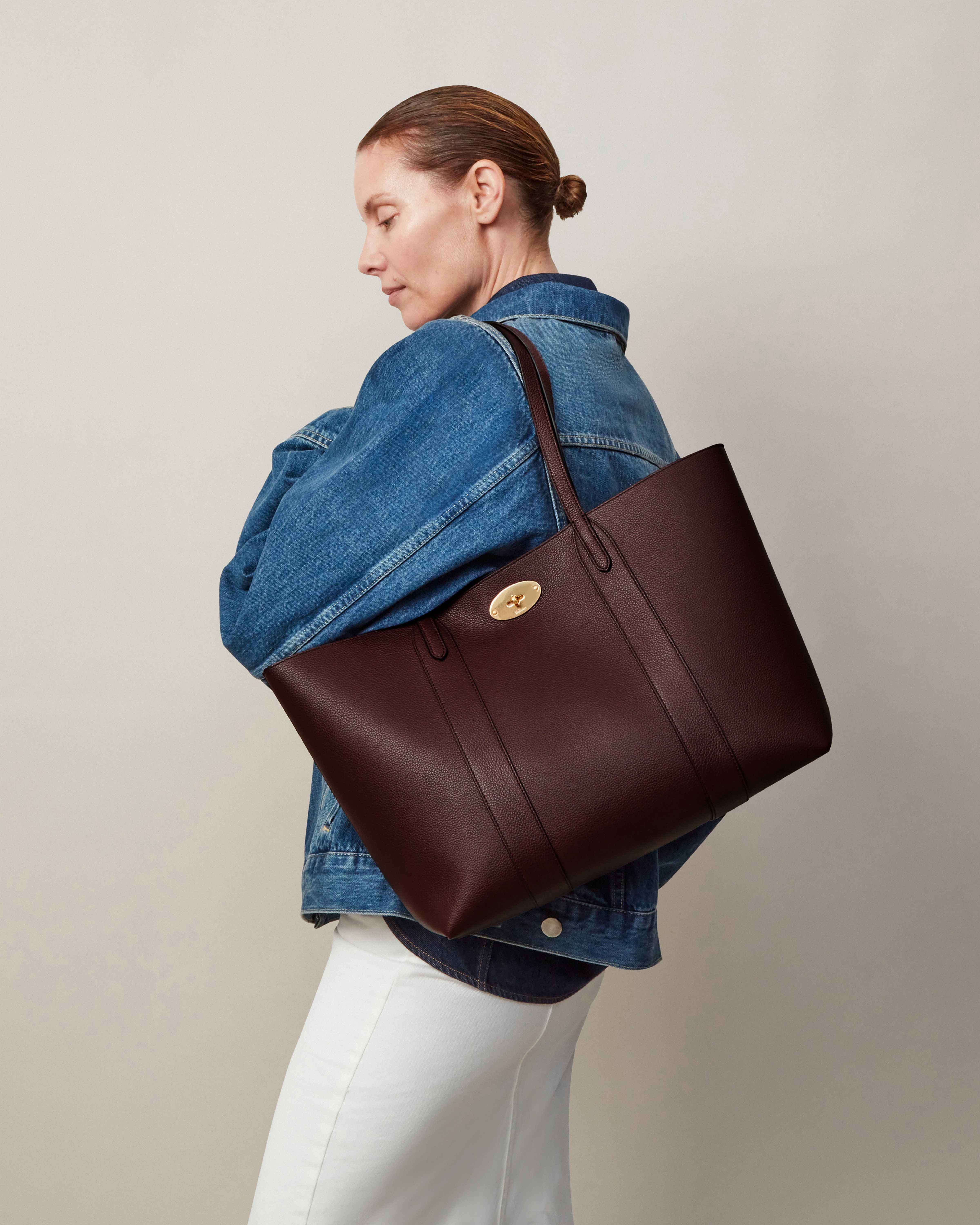 Bayswater Tote | Burgundy Small Classic Grain | Women | Mulberry