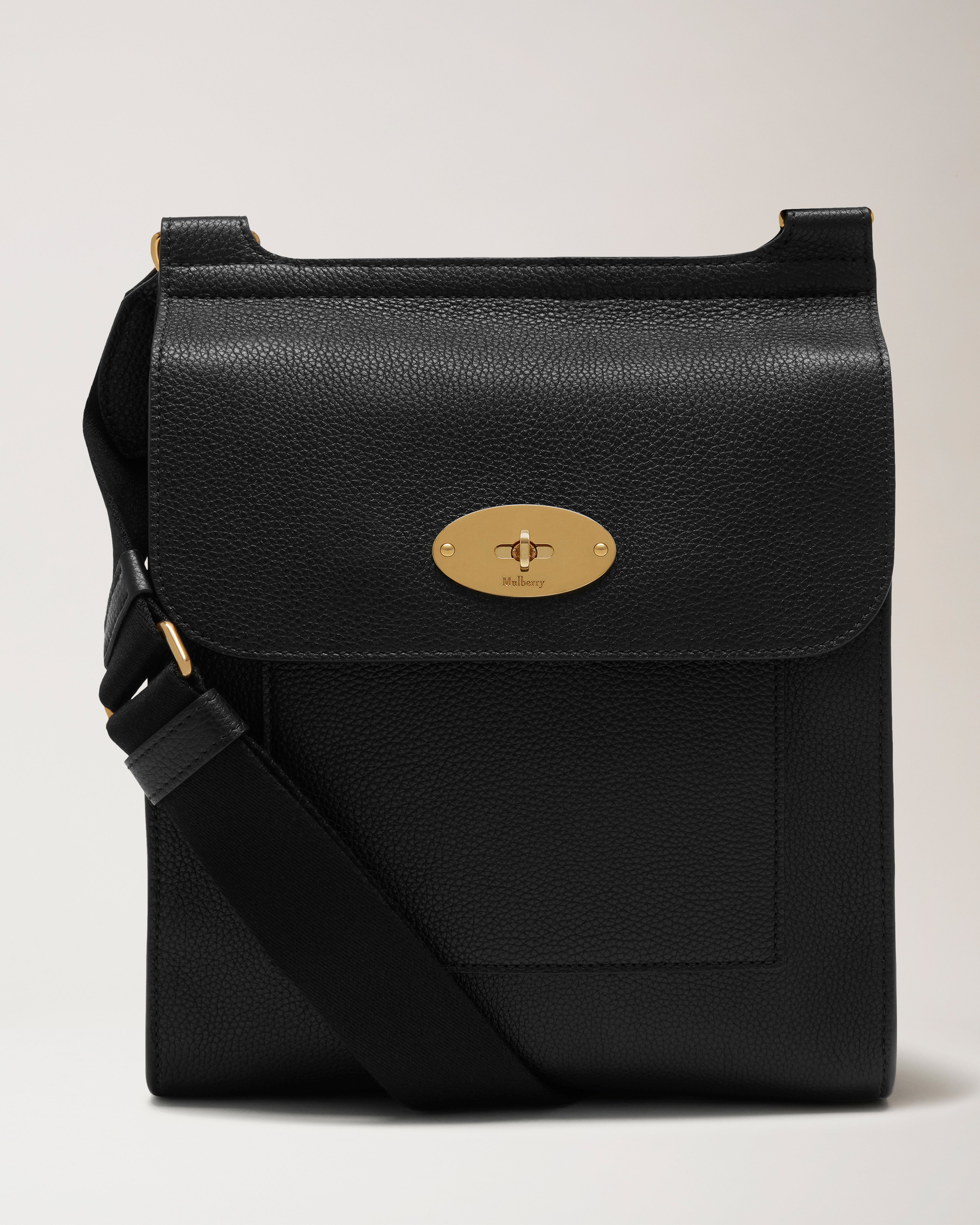 Personalised Monogram Soft Shoulder Bag Black