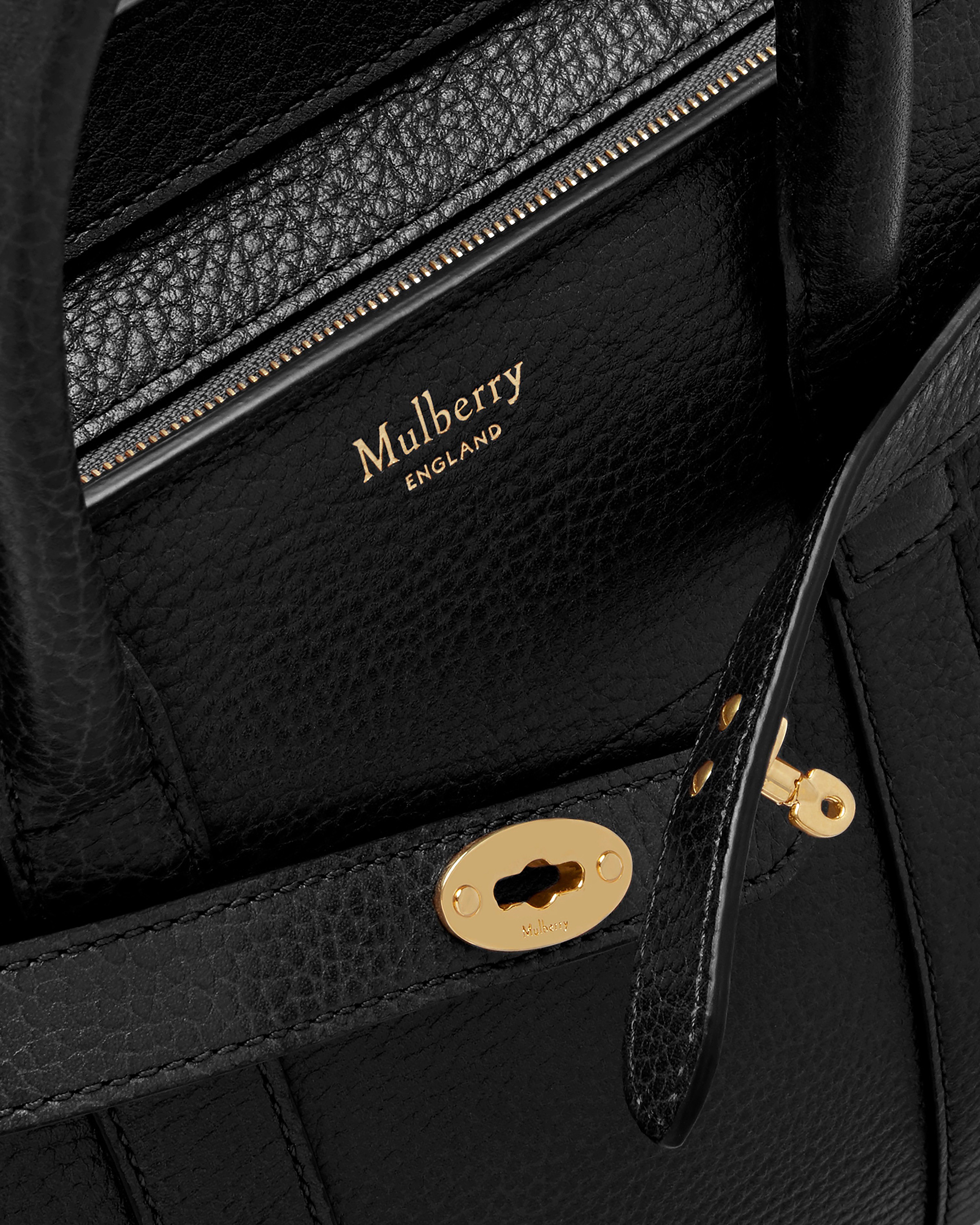 Mulberry Mini Bayswater Backpack In Black Small Classic Grain