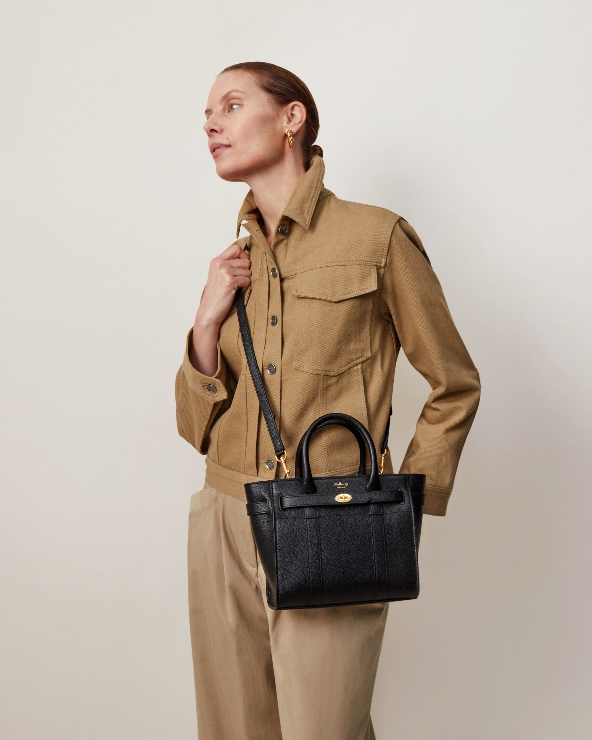Mulberry | Mini Zipped Bayswater | Black Small Classic Grain Mulberry | Mini Zipped Bayswater | Black Small Classic Grain