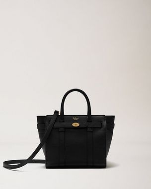 Micro Zipped Bayswater | Black Micro Classic Grain | Women