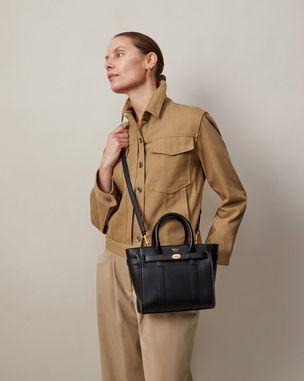 Bayswater | Black & Brass Small Classic Grain | Women | Mulberry