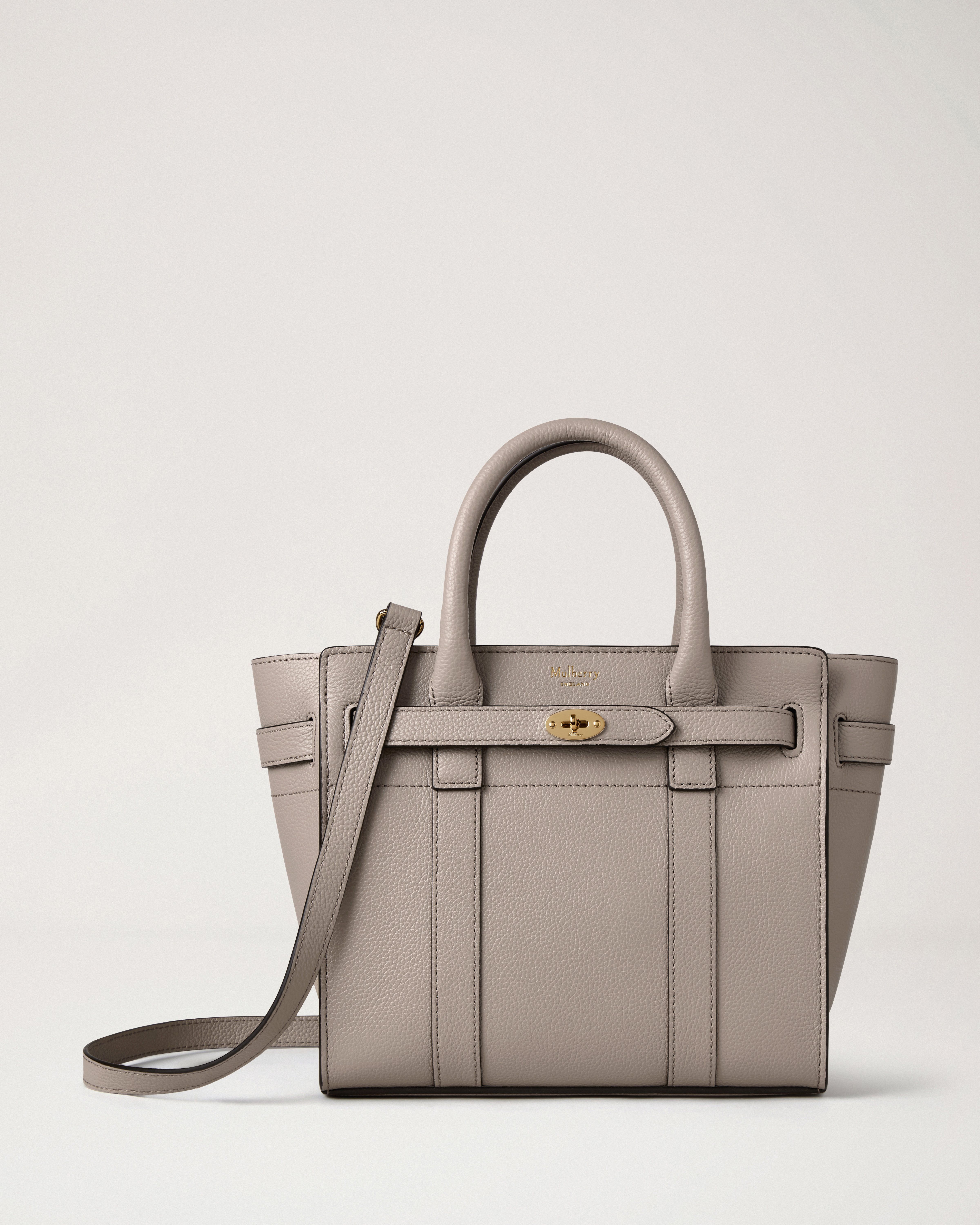 Mulberry | Mini Zipped Bayswater | Cashmere Taupe Small