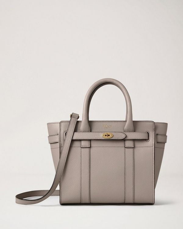 Mulberry ベージュ レザー 2way スモールジップドベイズウォーター Mulberry ベージュ レザー 2way スモールジップドベイズウォーター