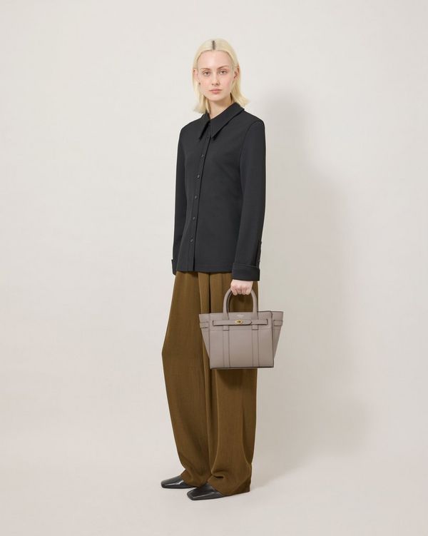 【MULBERRY】新色！ Mini Zipped Bayswater 2Wayバッグ Mulberry | Mini Zipped Bayswater | Black Small Classic Grain