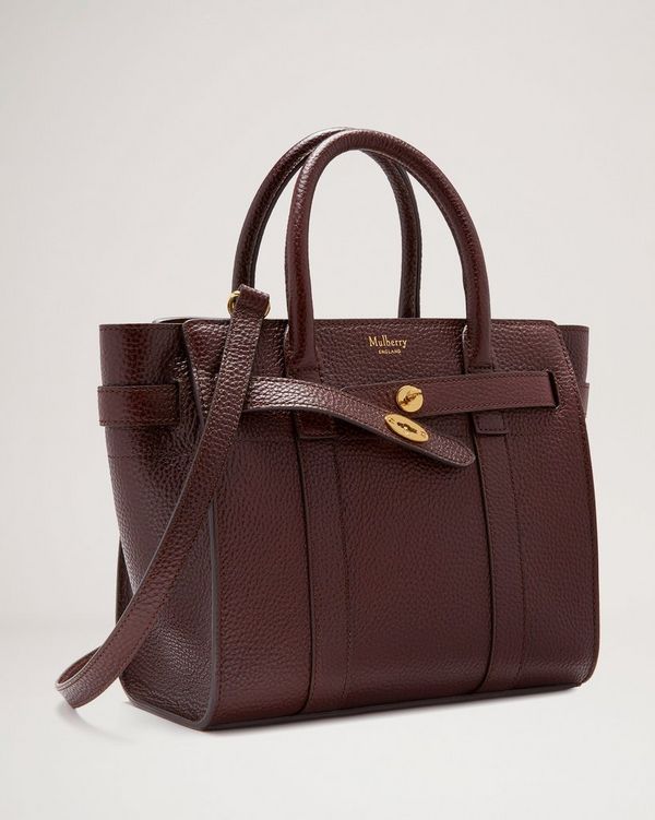 Mini Zipped Bayswater | Oxblood Small Classic Grain | Women | Mulberry