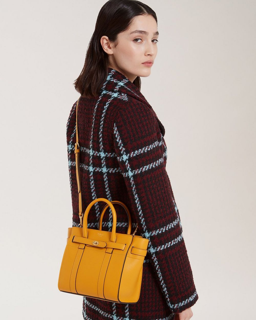 Mini Zipped Bayswater Deep Amber Small Classic Grain Women Mulberry