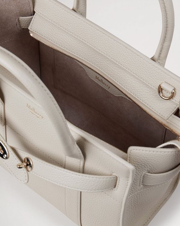 Mini Zipped Bayswater | Chalk Small Classic Grain Mini Zipped Bayswater | Chalk Small Classic Grain