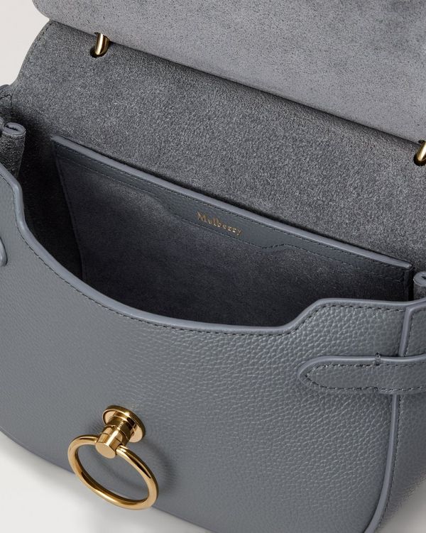 Mulberry | Small Amberley Satchel | Foggy Grey Small Classic Grain