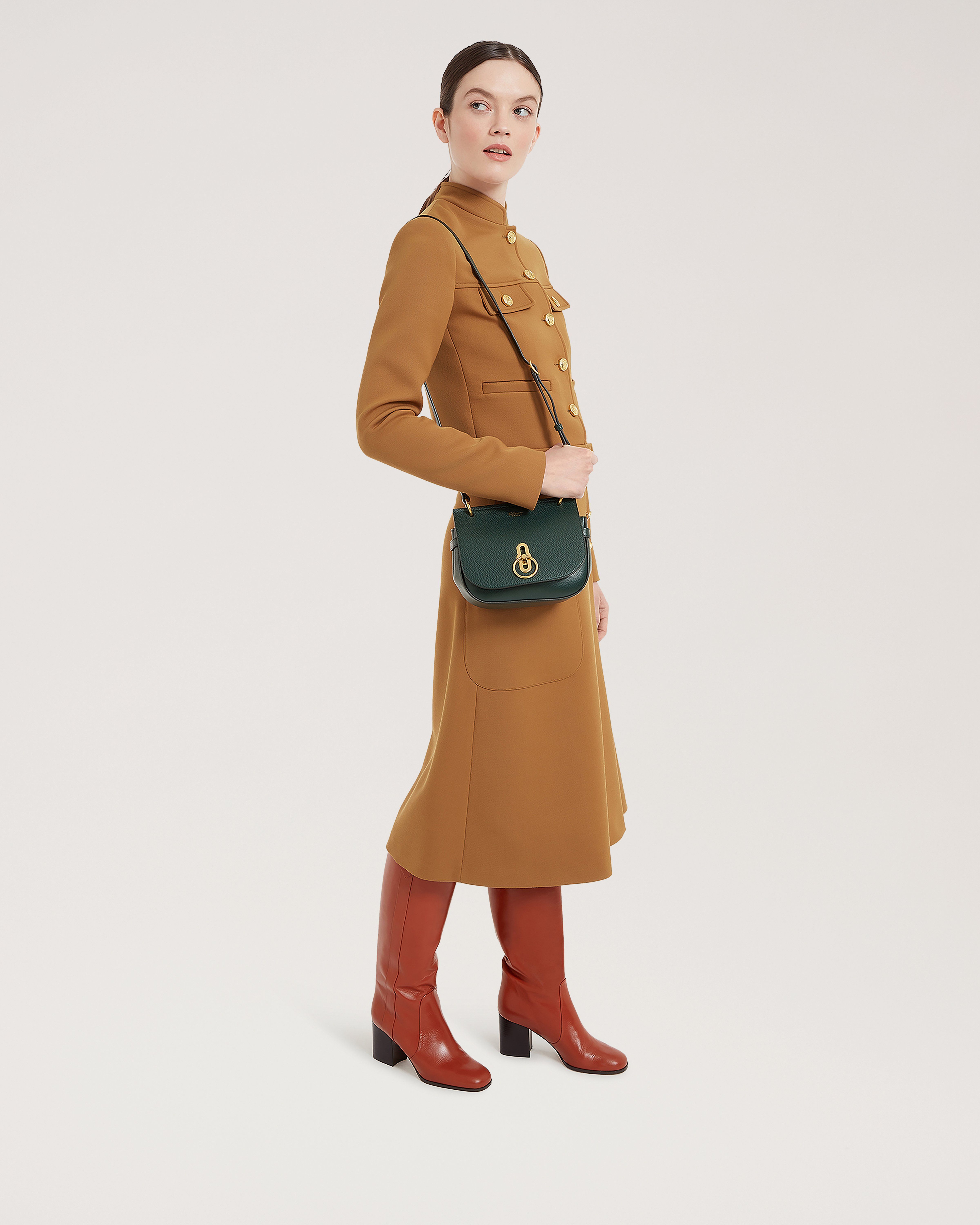 Small Amberley Satchel | Mulberry Green Small Classic Grain