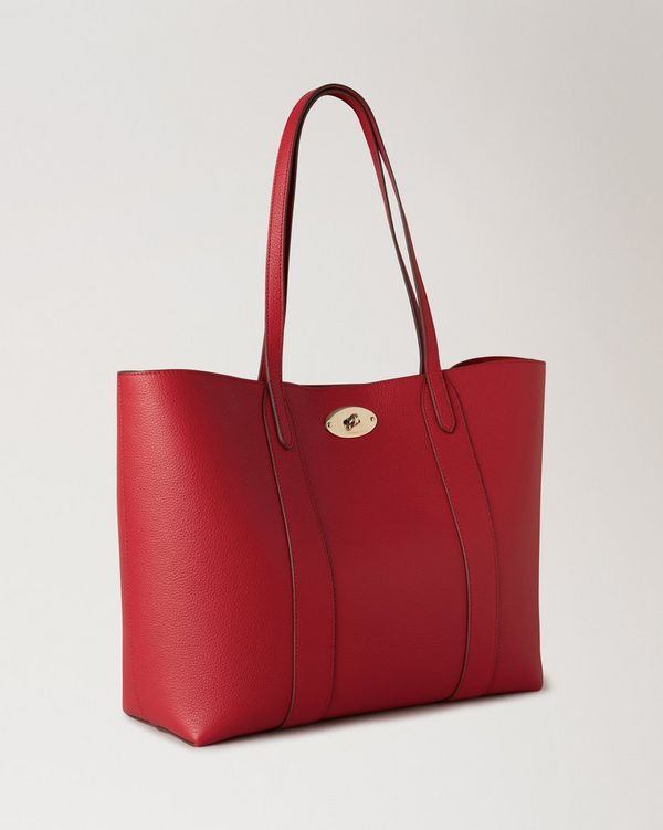 Bayswater Tote Scarlet Red Small Classic Grain Women Mulberry