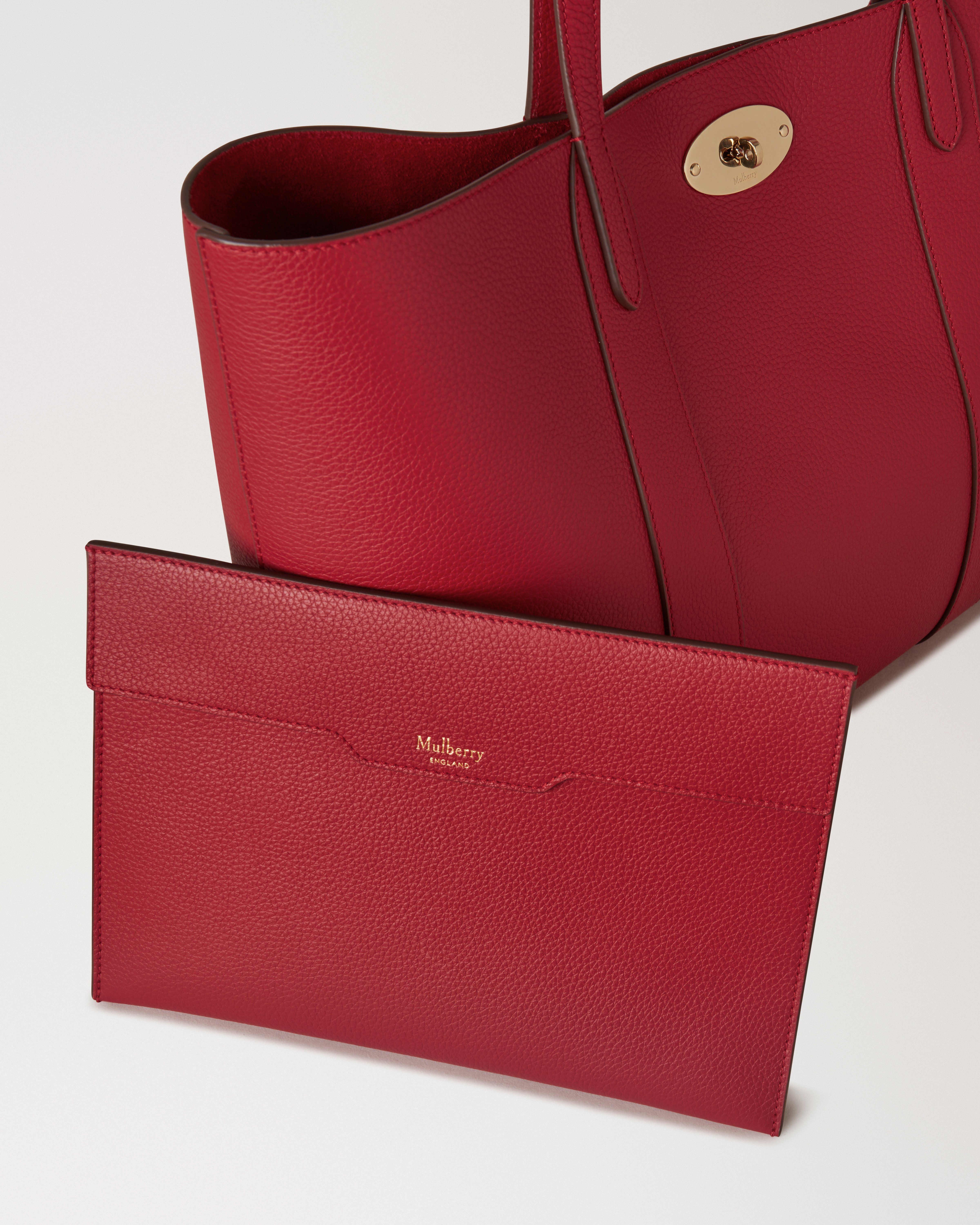 Bayswater Tote Scarlet Red Small Classic Grain Women Mulberry