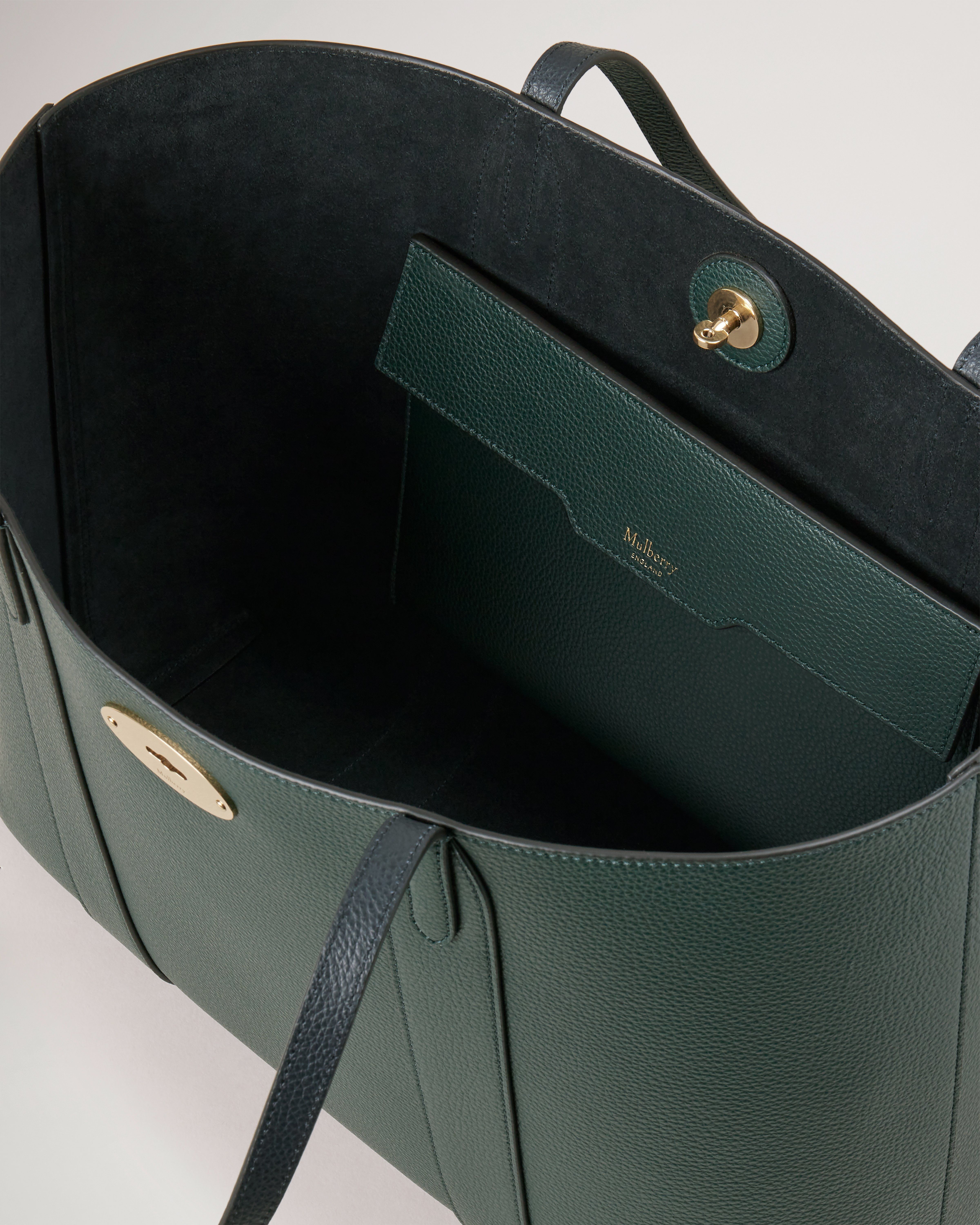 Bayswater Tote Mulberry Green Small Classic Grain Bayswater