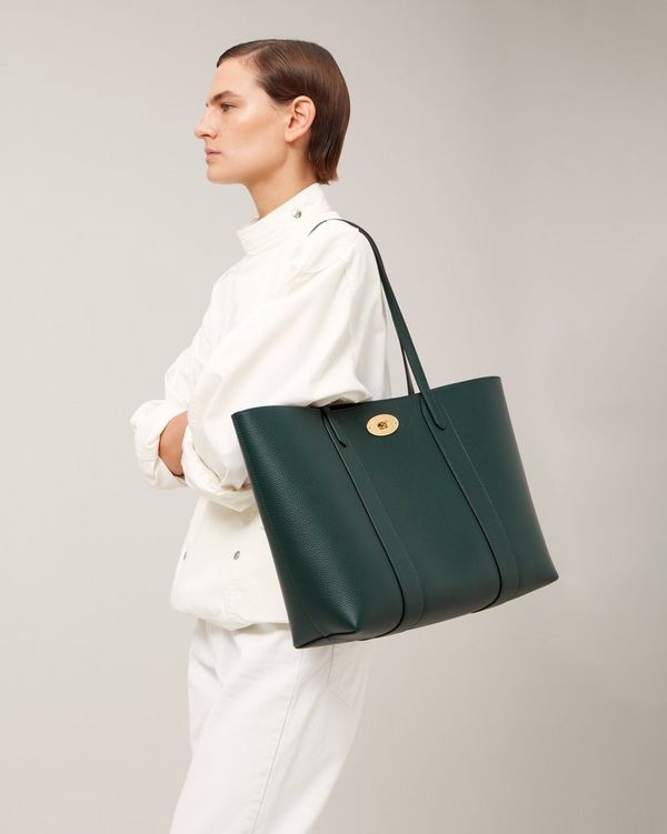 Bayswater Tote Mulberry Green Small Classic Grain Bayswater