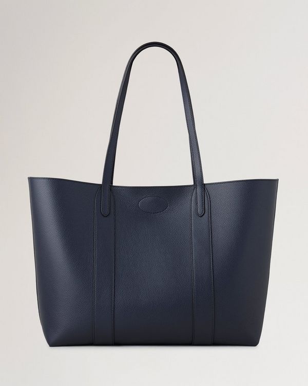 Bayswater Tote Night Sky Poplin Blue Small Classic Grain with Contrast Women Mulberry