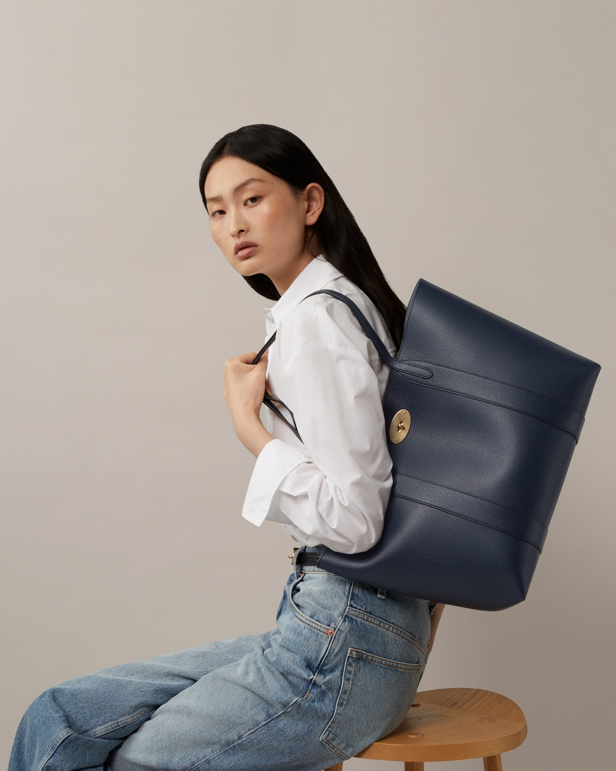 Bayswater Tote | Night Sky & Poplin Blue Small Classic Grain Bayswater Tote | Night Sky & Poplin Blue Small Classic Grain