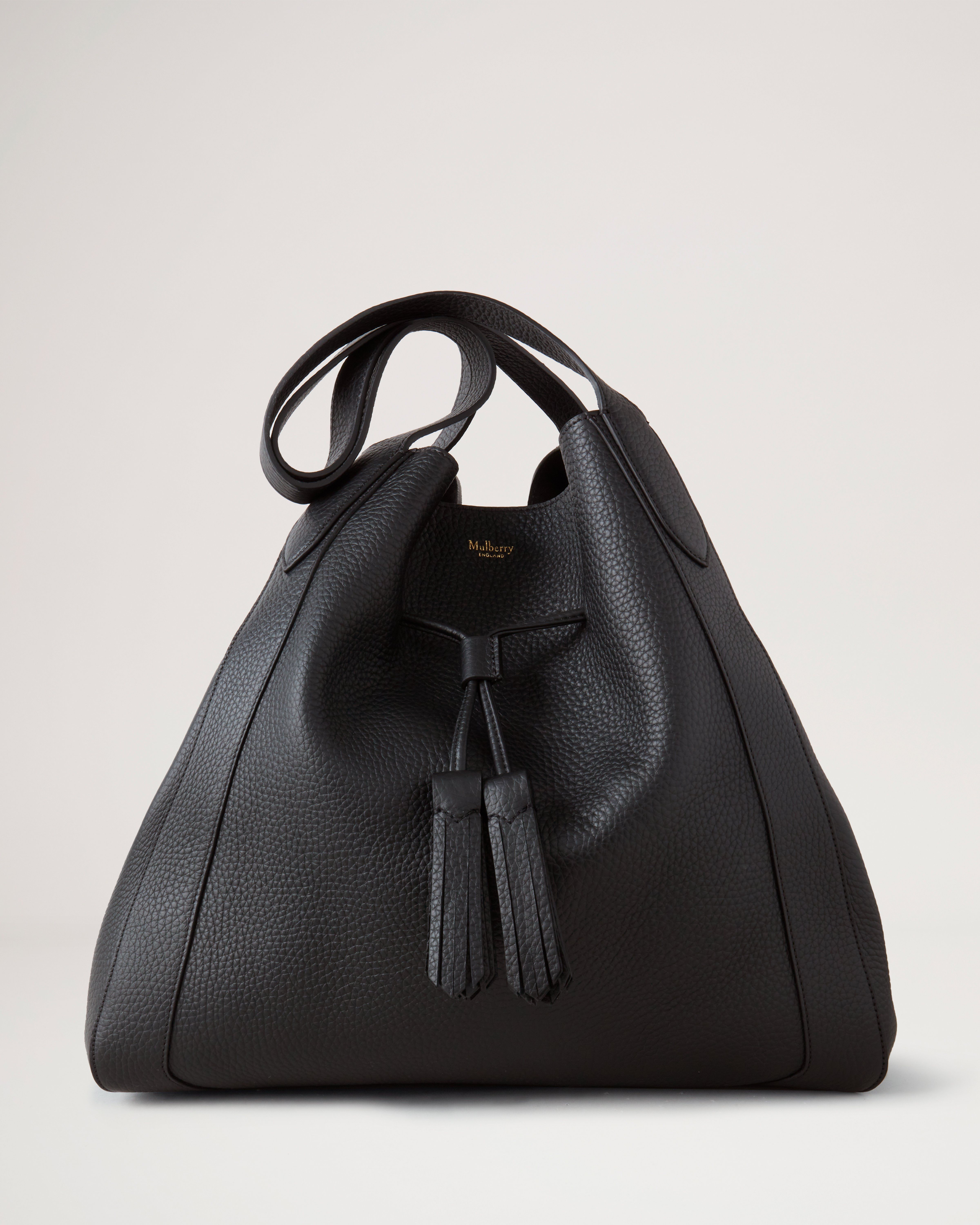 Millie Tote Black Heavy Grain Women Mulberry