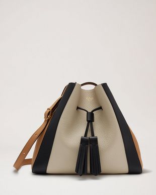 Small Millie Tote | Chalk, Black & Sable Heavy Grain | Women | Mulberry