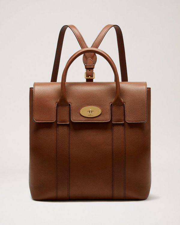 バッグ Mulberry Bayswater Brown Leather Bag Mulberry | Bayswater Backpack | Oak Classic Grain | Customer