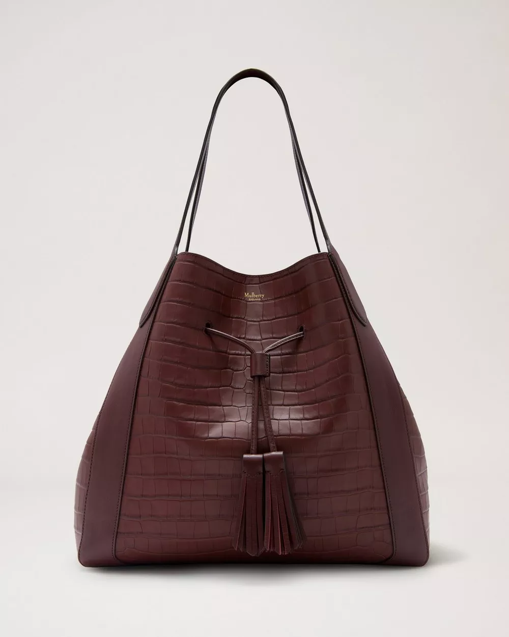 Burgundy Matte Croc Silky Calf & Suede