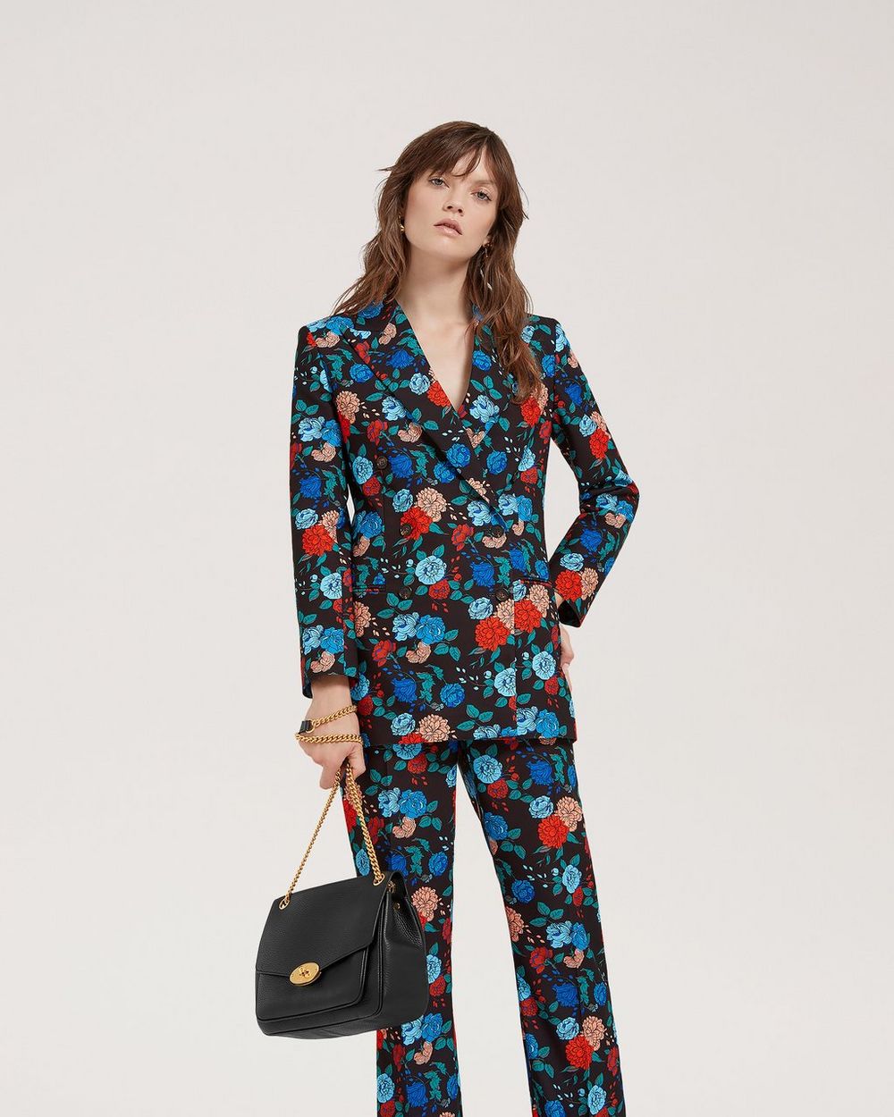 Darley Shoulder Bag Black Heavy Grain Women Mulberry