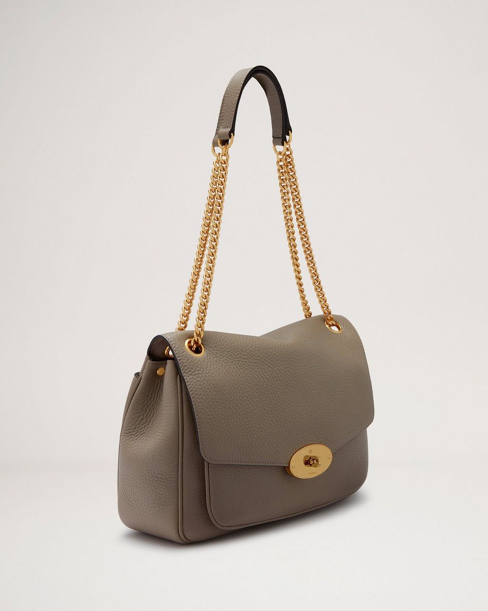Darley Shoulder Bag Solid Grey Heavy Grain Women Mulberry