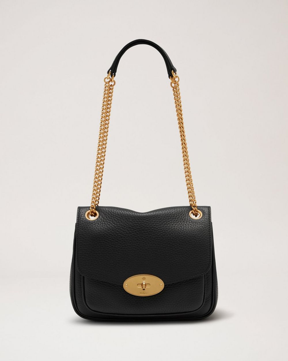 Small Darley Shoulder Bag Black Heavy Grain Women Mulberry