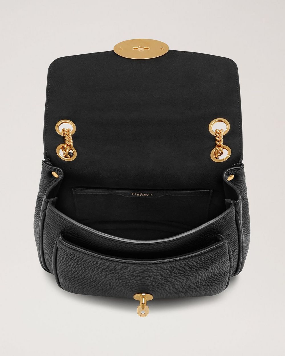 Small Darley Shoulder Bag Black Heavy Grain Women Mulberry