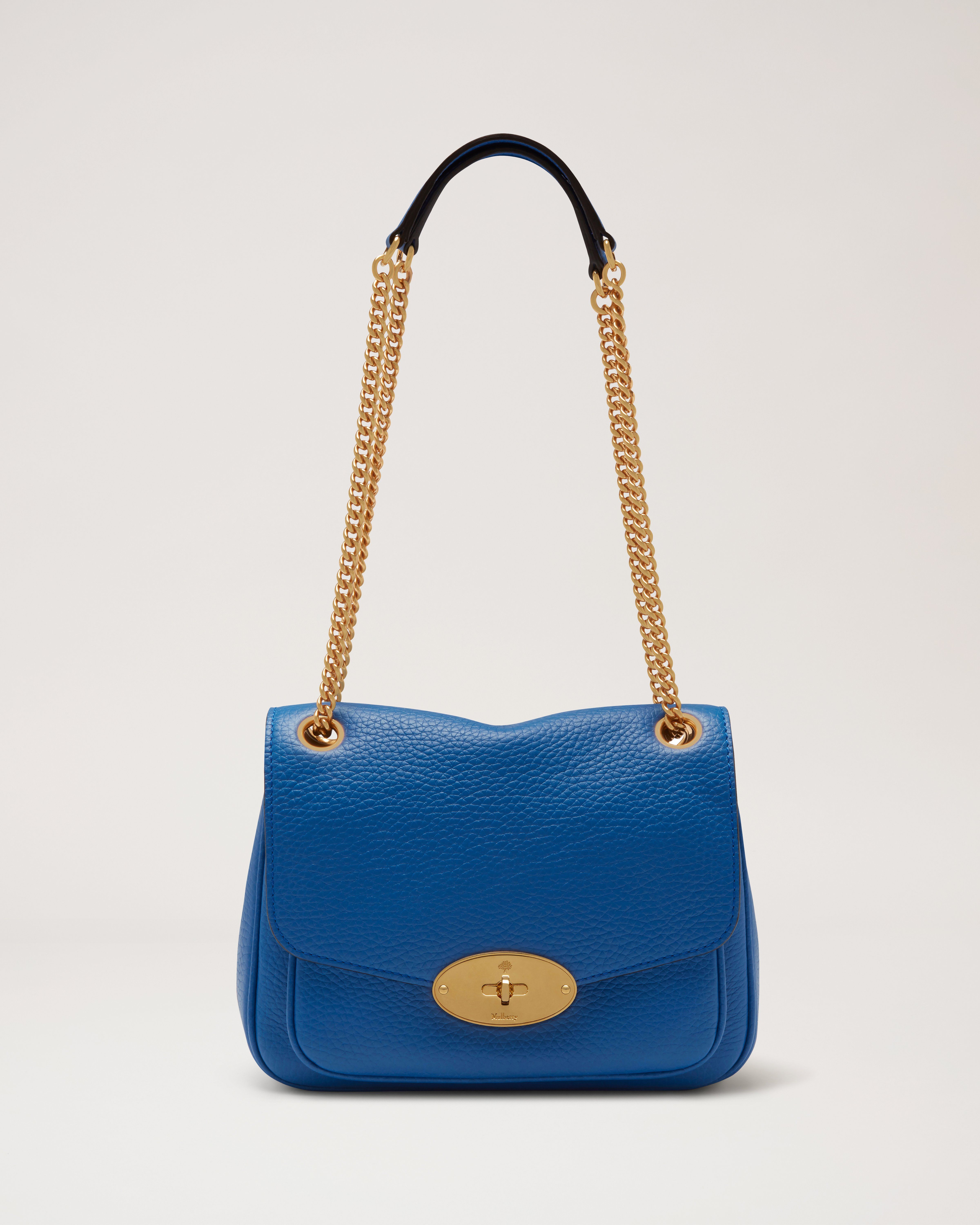 small blue shoulder bag