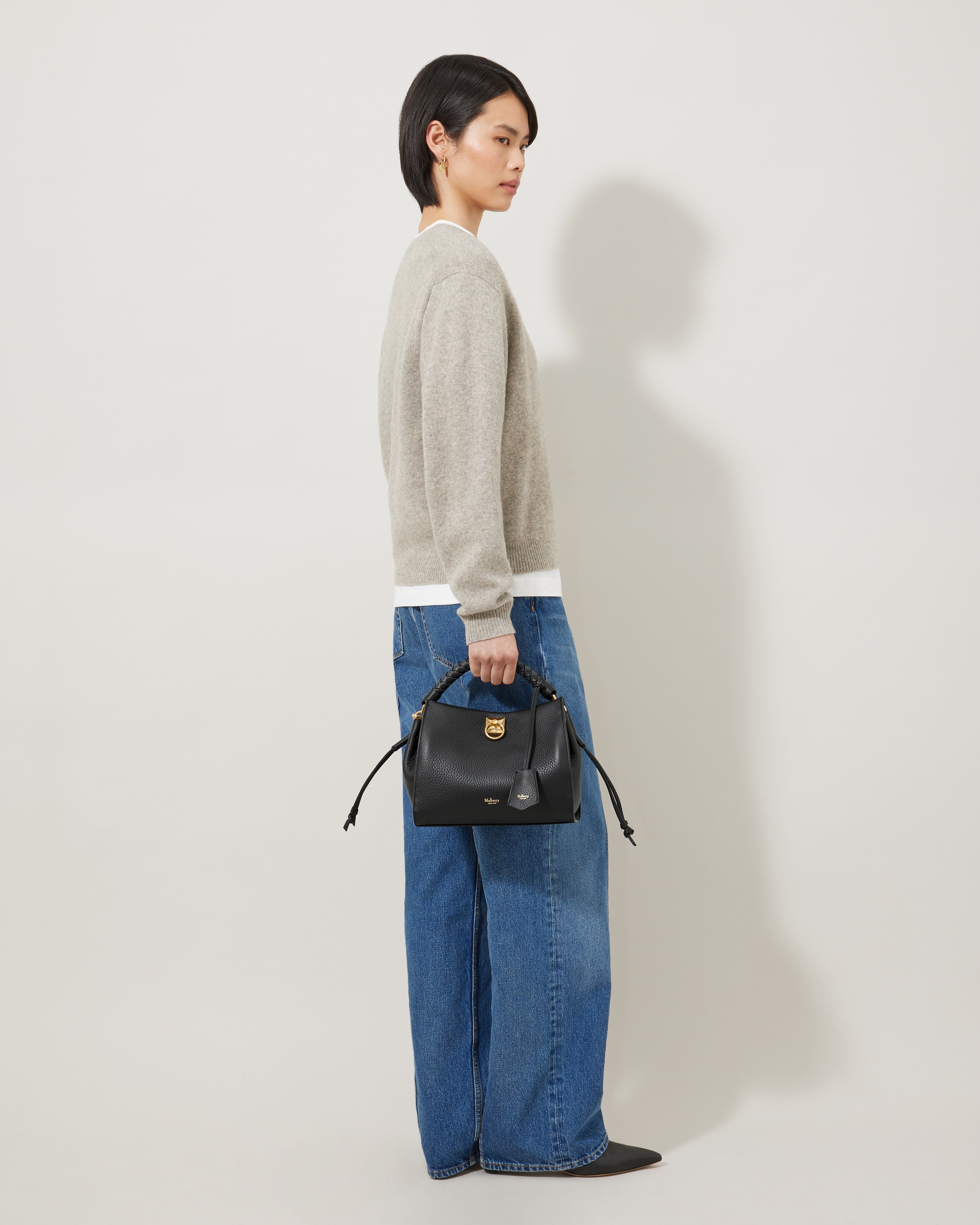 スモール アイリス | ブラック Heavy Grain & Silky Calf | Women 