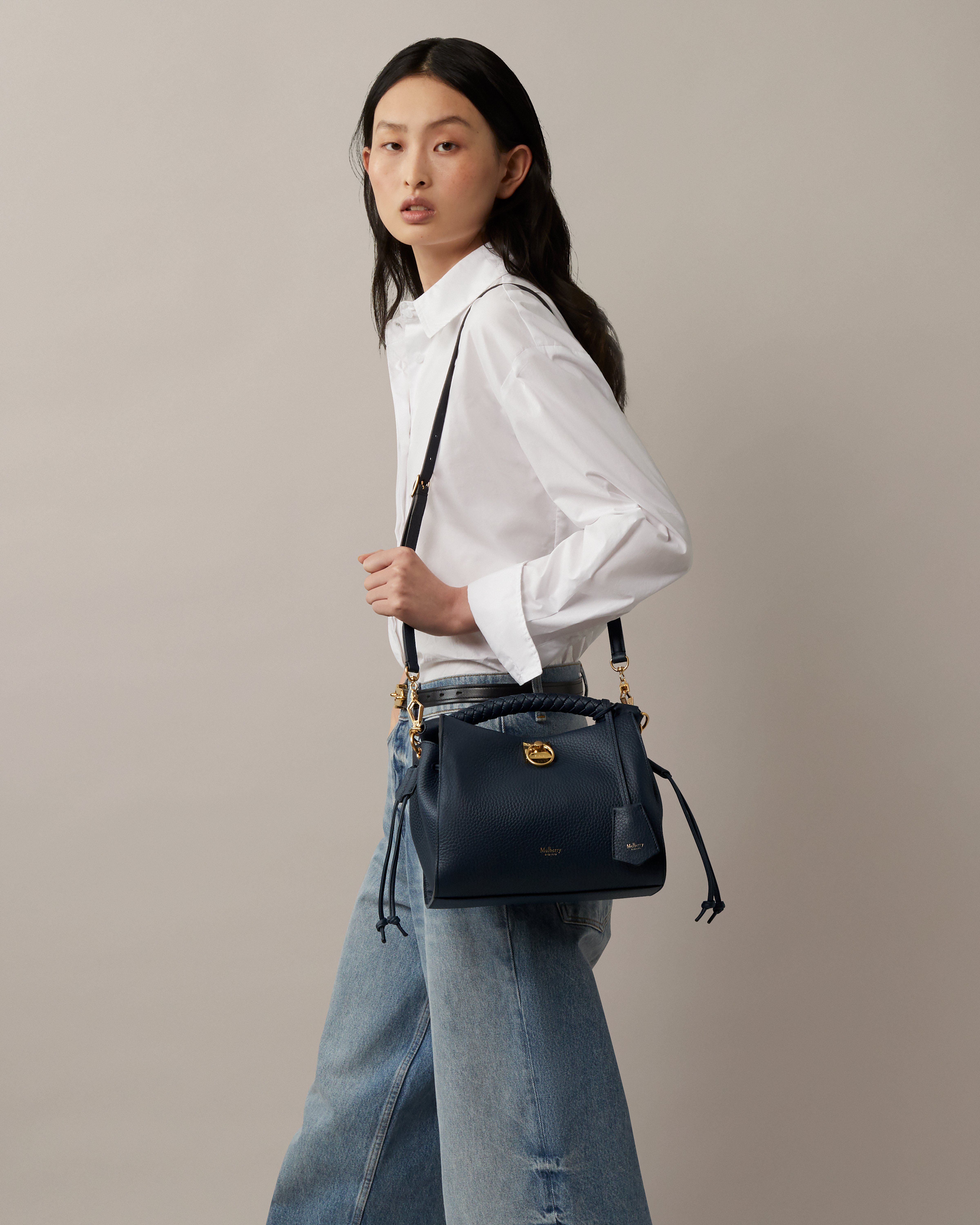 スモール アイリス | ナイトスカイ ヘビーグレインレザー＆シルキーカーフレザー | Women | Mulberry