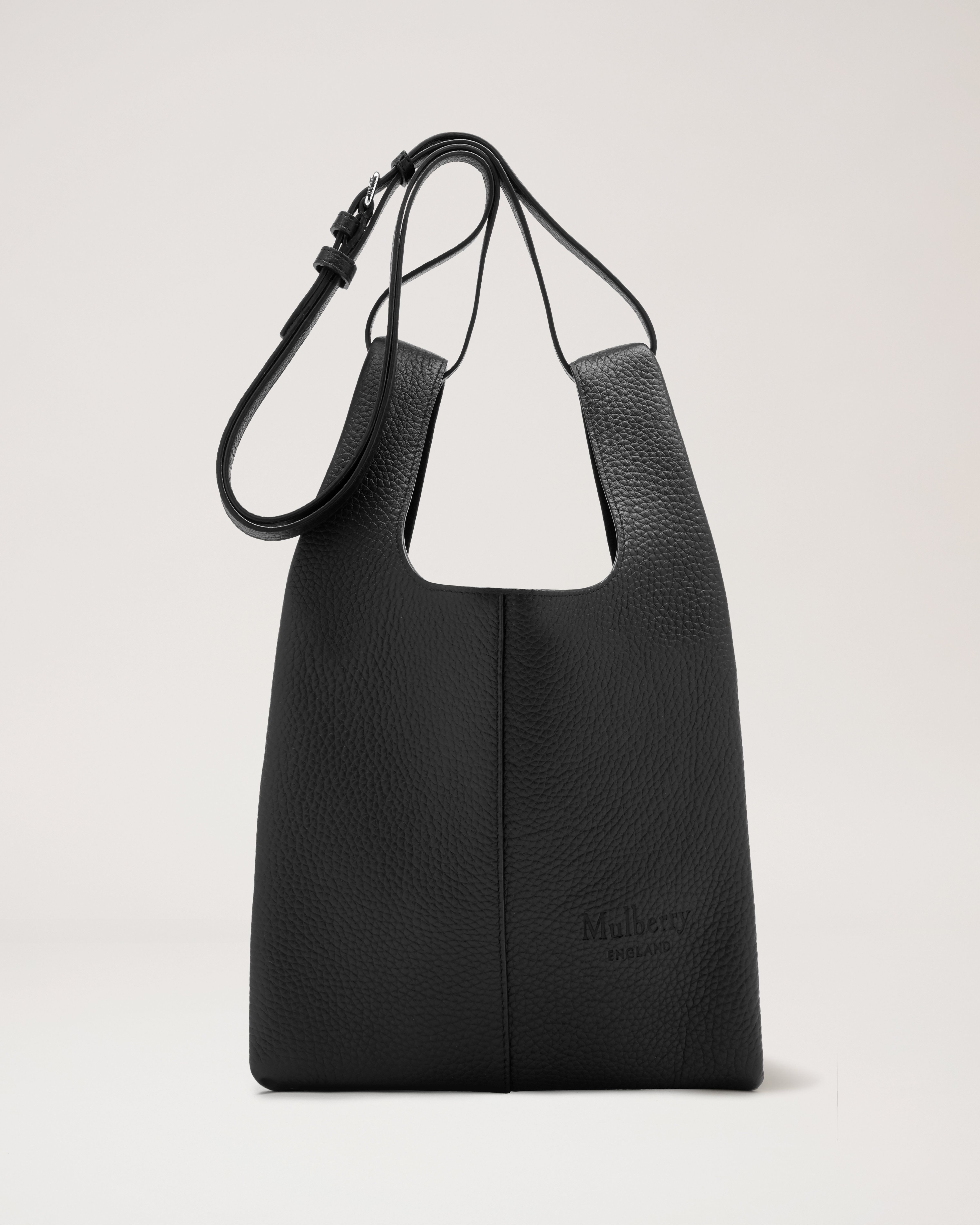 Small Portobello Tote | Black Heavy Grain | Portobello | Mulberry