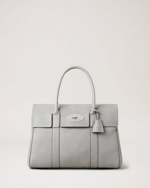 Mini Zipped Bayswater | Pale Grey Micro Classic Grain | Women 