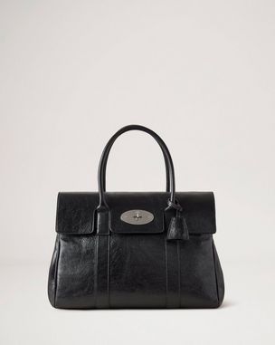 ベルティッド ベイズウォーター ウィズ ストラップ ブラック ヘビー グレイン レザー Bayswater Mulberry