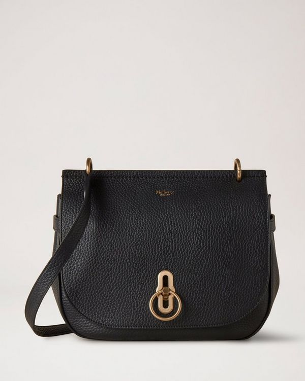 Soft Amberley Satchel | Black Heavy Grain | Sustainable Icons | Mulberry