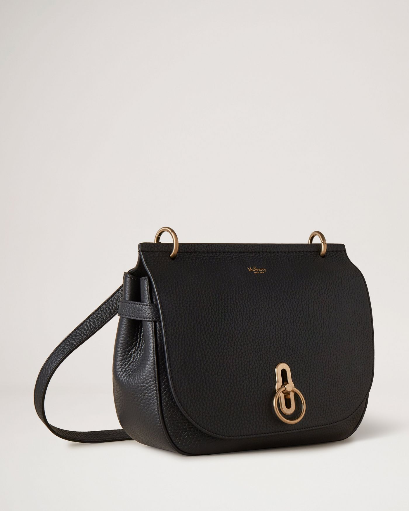 Soft Amberley Satchel | Black Heavy Grain | Sustainable Icons | Mulberry