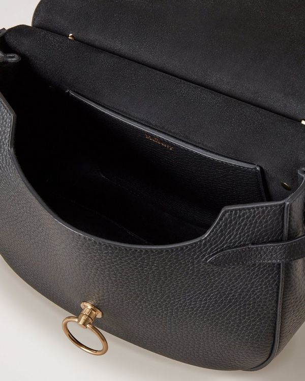 Soft Amberley Satchel | Black Heavy Grain | Sustainable Icons | Mulberry