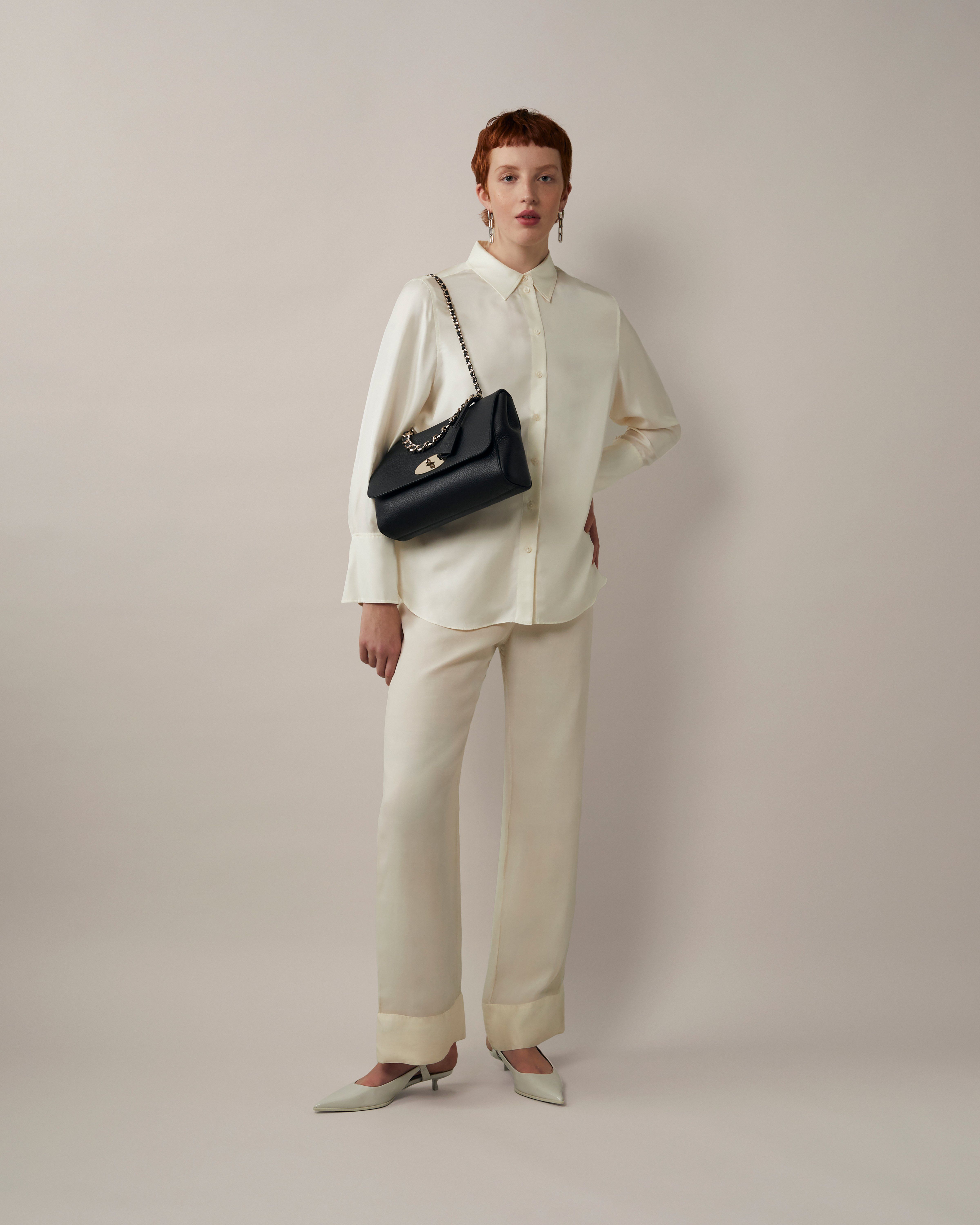 Mulberry | ミディアム トップハンドル リリー | 黒 ヘビー