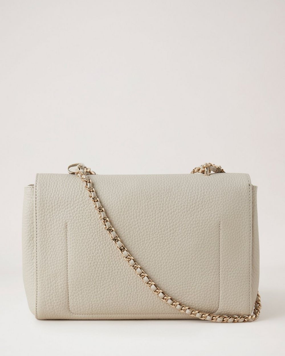 Croc-Effect Chain Strap Crossbody Bag - Chalk