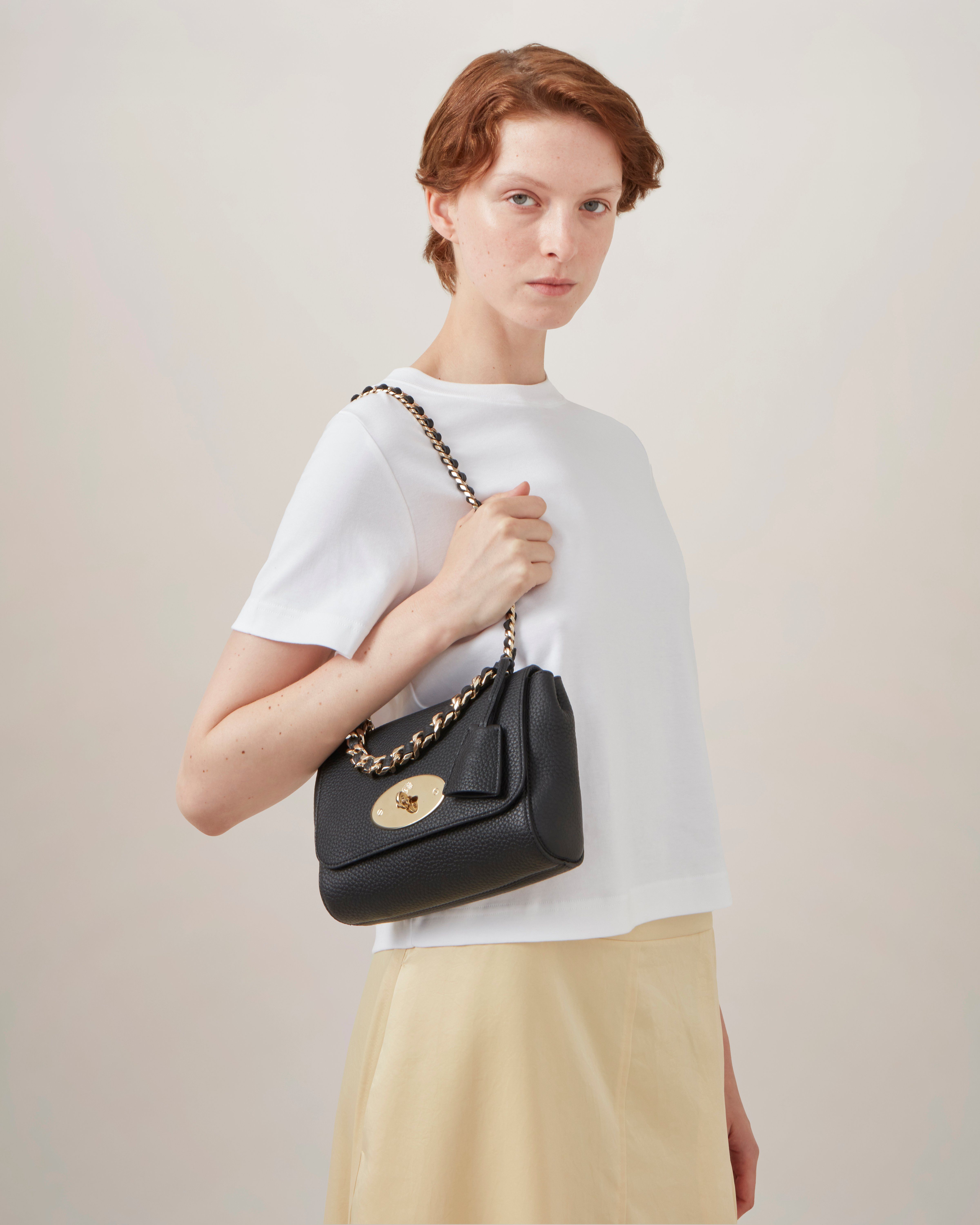 Mulberry | Top Handle Lily | Black Heavy Grain | Sustainable
