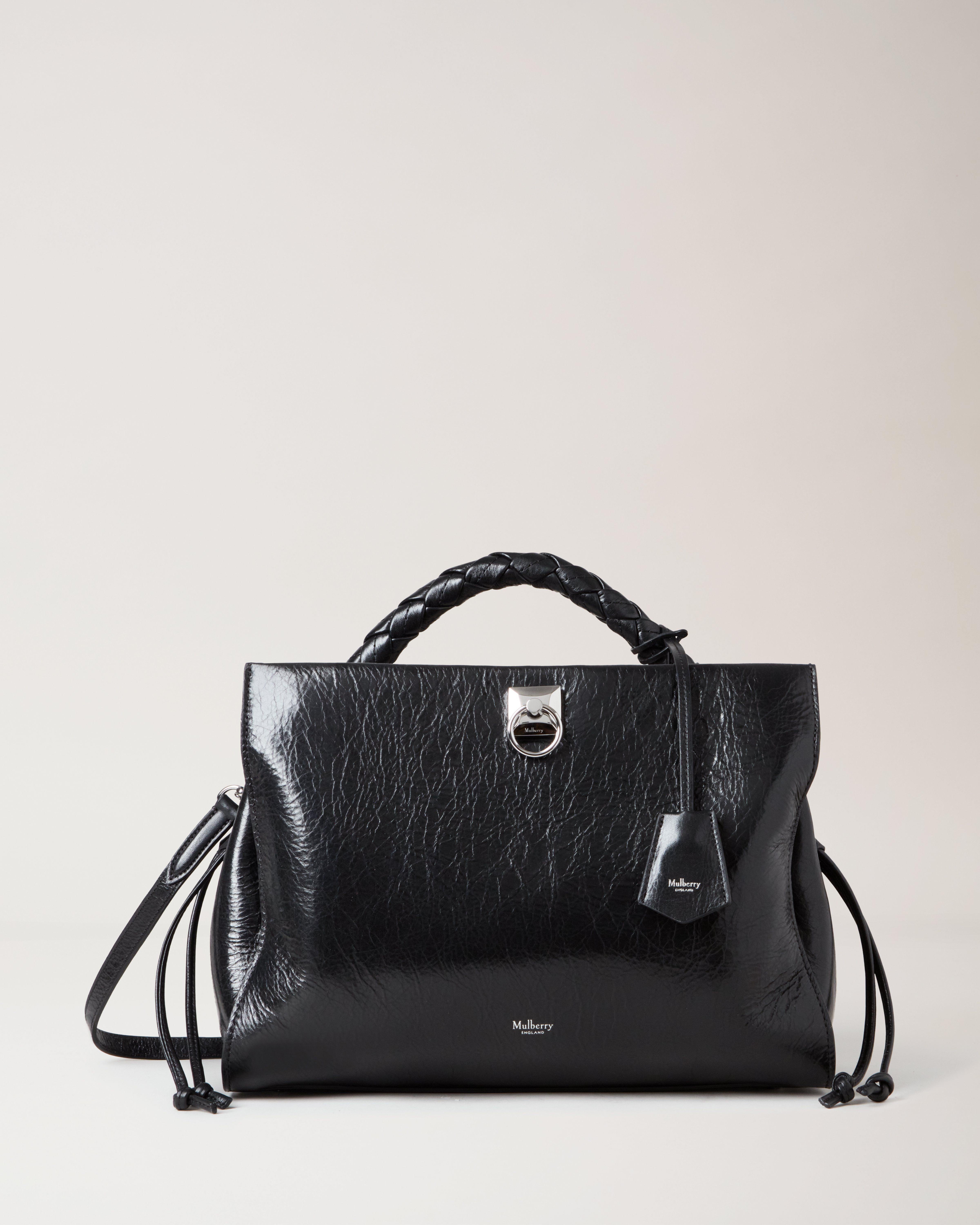 Mulberry | Iris | Black High Shine Leather | Sustainable Icons
