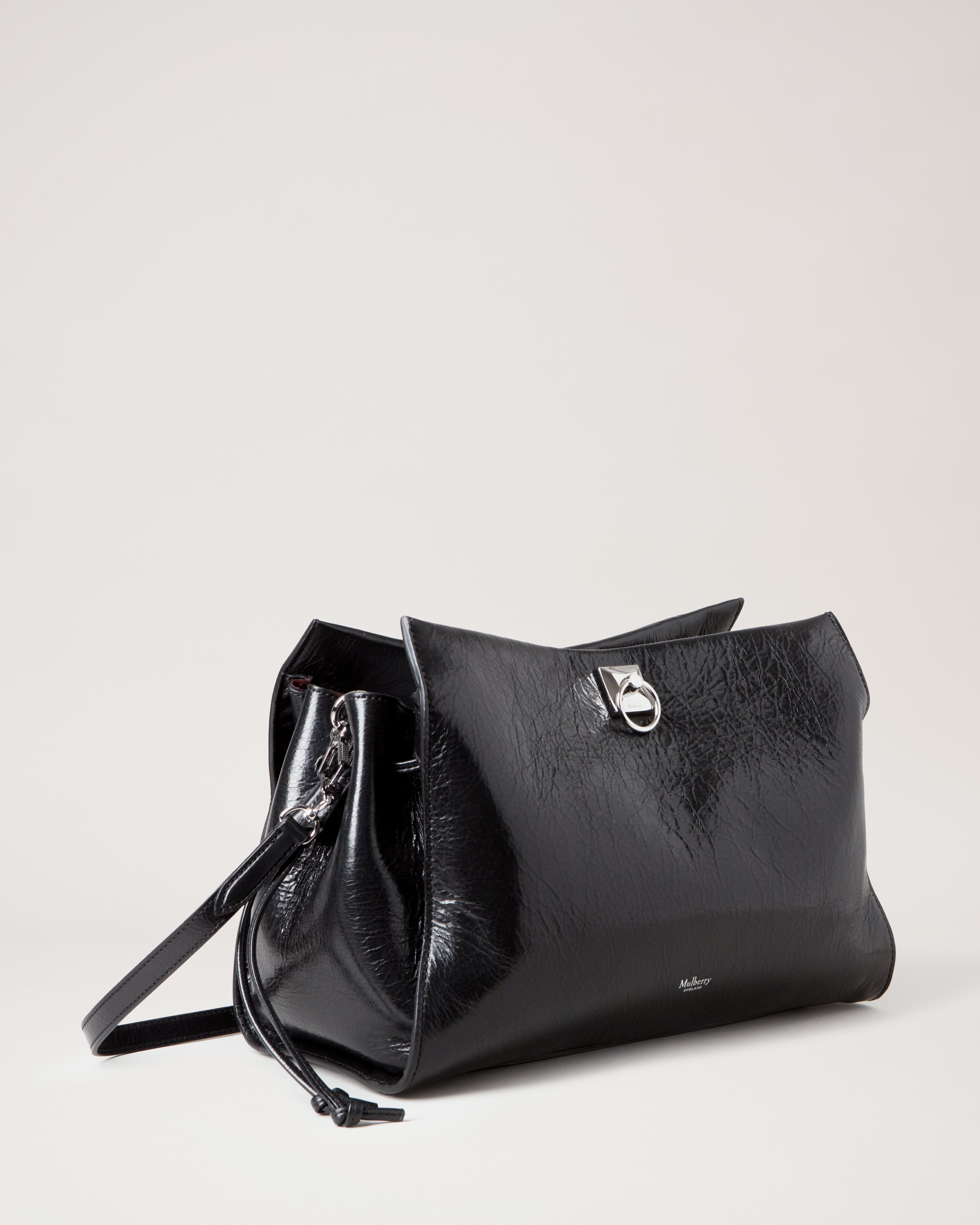 Mulberry | Iris | Black High Shine Leather | Sustainable Icons