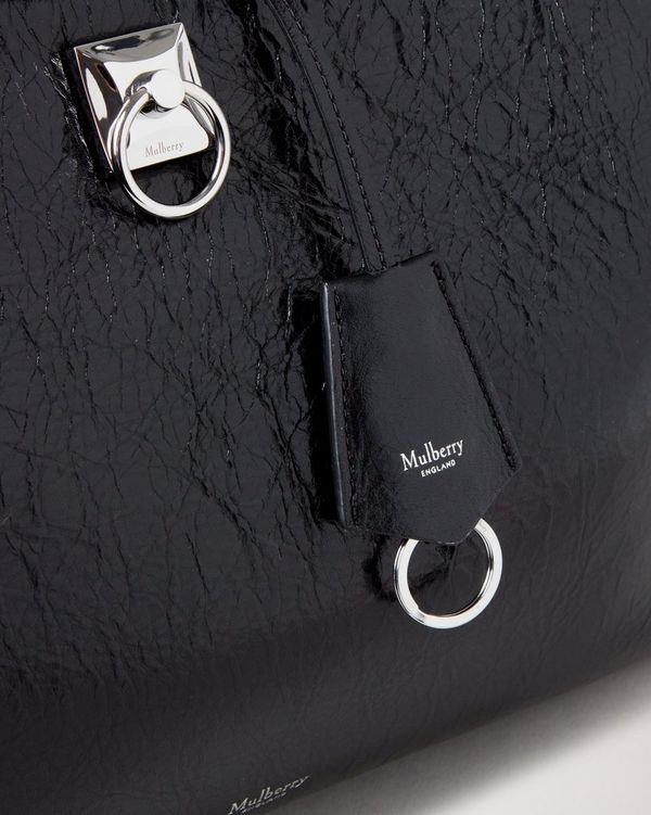 Mulberry | Iris | Black High Shine Leather | Sustainable Icons