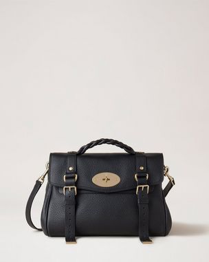 Top Handle Lily | Black High Shine Leather | Lily | Mulberry