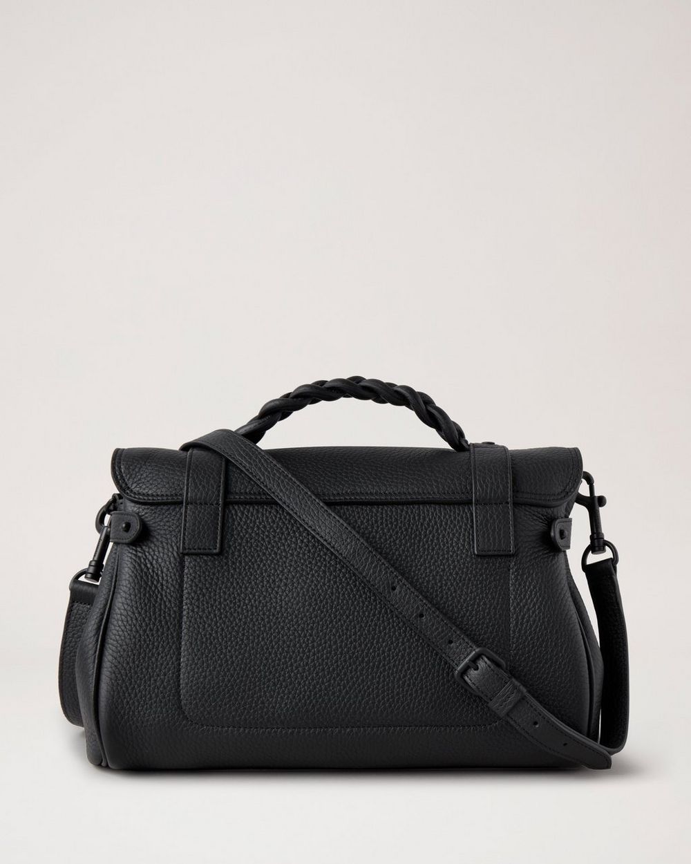 Envelope Large Bag in Croc Embossed Black Leather SHW