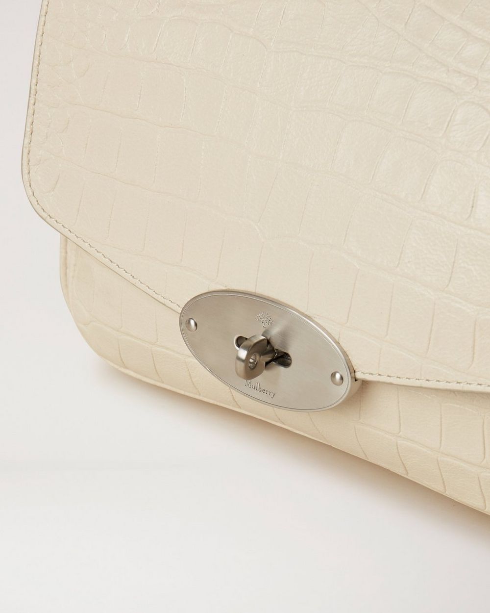 Small Darley Shoulder Bag Chalk Soft Printed Croc Darley Mulberry