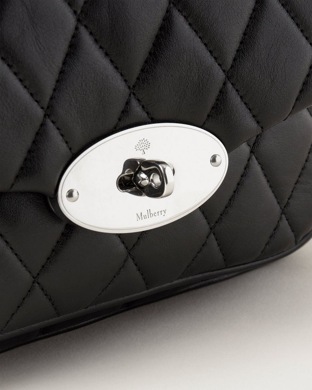 Small Darley Shoulder Bag Black & Silver Toned Quilted Shiny Calf