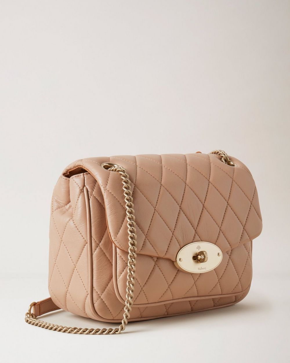 Small Darley Shoulder Bag Light Salmon Quilted Shiny Calf Darley