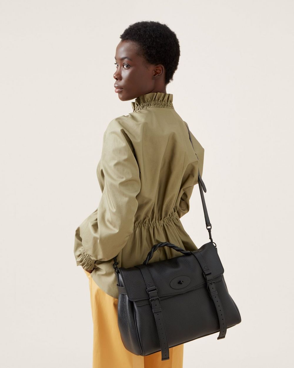 Oversized Alexa | Black Heavy Grain Women | Mulberry