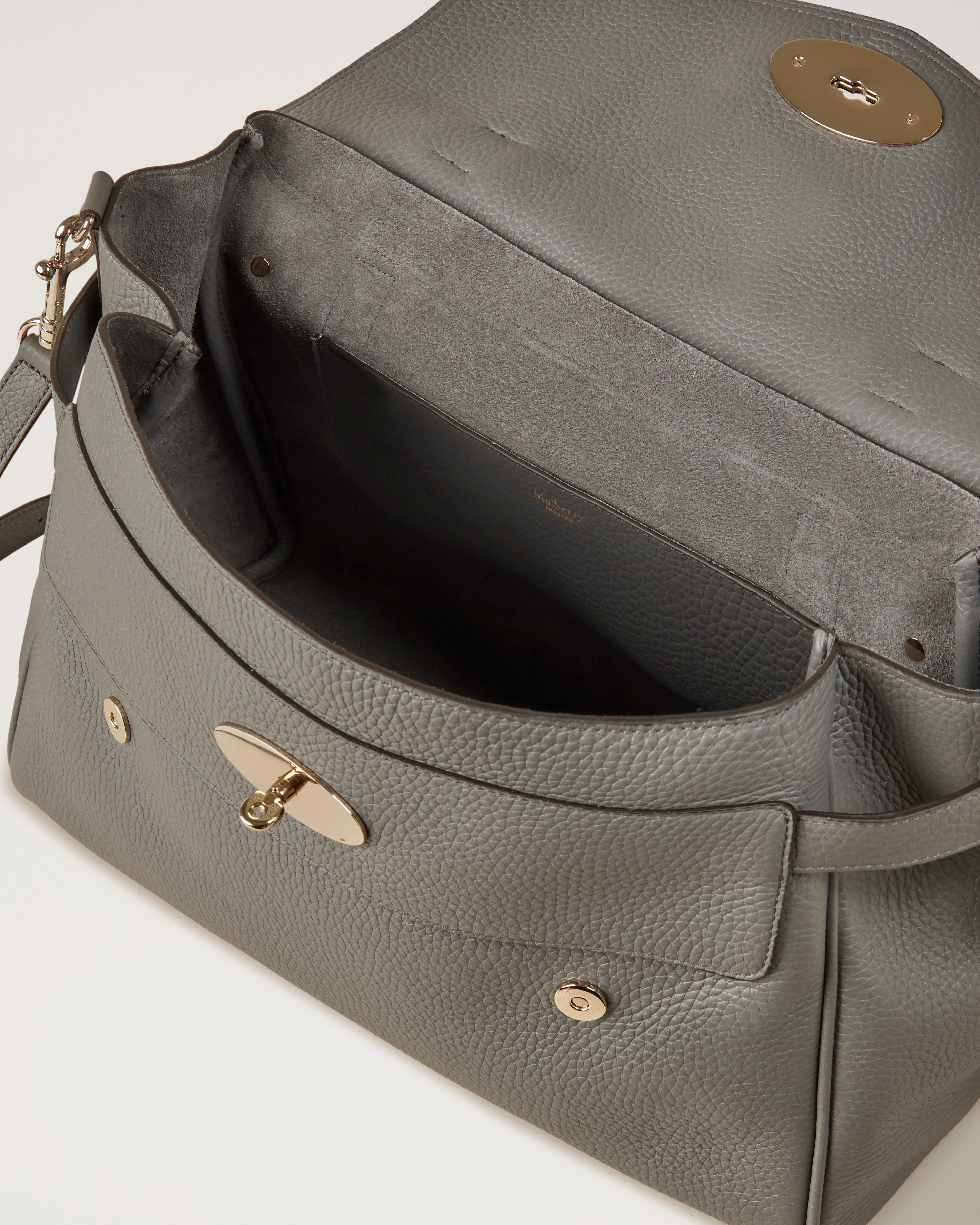 オーバーサイズド アレクサ チャコール ヘビー グレイン レザー Women Mulberry